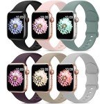 Sport Silicone Bands for Apple Watch - 6 Pack