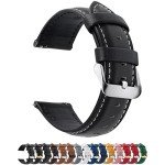 Black Leather Watch Bands for Galaxy Watch 46mm