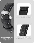 Black Leather Watch Bands for Galaxy Watch 46mm