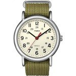 Timex Weekender 38mm Silver & Olive Fabric Watch