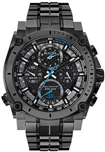 Bulova Men's Gunmetal Chronograph Watch with Blue Accents