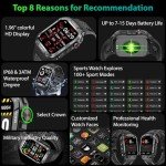 Men's Military Smart Watch with Fitness Tracking