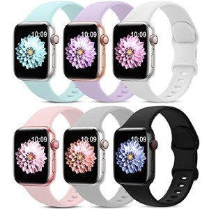 6 Pack Silicone Sport Bands for Apple Watch