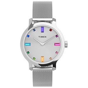 Timex Women's 31mm Silver-Tone Watch with Stones