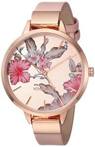Nine West Floral Dial Women's Strap Watch
