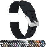 22mm Black Silicone Quick Release Watch Band