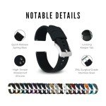 22mm Black Silicone Quick Release Watch Band