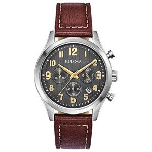 Bulova Men's Classic Chronograph Watch with Leather Strap