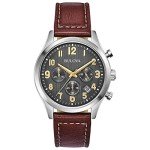 Bulova Men's Classic Chronograph Watch with Leather Strap
