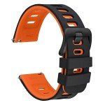 WOCCI 22mm Bicolor Silicone Rubber Watch Band