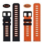 WOCCI 22mm Bicolor Silicone Rubber Watch Band
