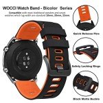 WOCCI 22mm Bicolor Silicone Rubber Watch Band