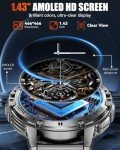 PODOEIL Men's Military Smartwatch with Bluetooth and Health Monitor