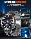 PODOEIL Men's Military Smartwatch with Bluetooth and Health Monitor