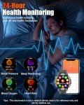 PODOEIL Men's Military Smartwatch with Bluetooth and Health Monitor