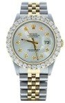 Rolex Datejust 36mm Silver Diamond Dial Watch