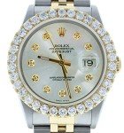 Rolex Datejust 36mm Silver Diamond Dial Watch
