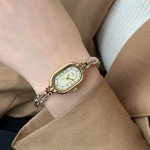 FANMIS Women's Vintage Oval Gold Bracelet Watch
