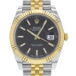 Rolex Datejust 41 Steel & Yellow Gold Watch Jubilee Bracelet Black Dial 126333