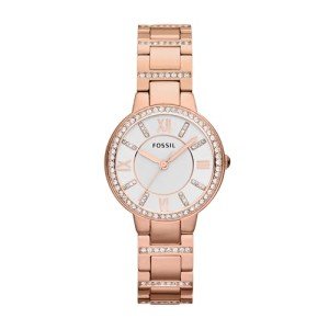Fossil Women's Virginia Quartz Stainless Steel Three-Hand Watch, Color: Rose Gold Glitz (Model: ES3284)
