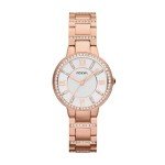 Fossil Women's Virginia Quartz Stainless Steel Three-Hand Watch, Color: Rose Gold Glitz (Model: ES3284)