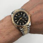 Rolex Datejust 41 Steel & Yellow Gold Watch Jubilee Bracelet Black Dial 126333