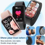 MorePro AIR2 Fitness Tracker, Smart Watch with 24/7 Heart Rate and Blood Pressure, Step Calorie Counter, Sleep Monitor, IP68 Waterproof Fitness Watch for Women Men Andriod iOS(Black)