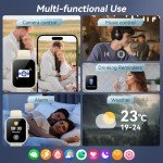 Smart Watch, 1.85"HD Smart Watch for Men Women, 1000 mAh Battery High Capacity, 110+ Sport Modes with Fitness Tracker, IP68 Waterproof, Heart Rate/Sleep Monitor, Fitness Watch for Android/iOS