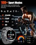 PODOEIL 1.85" Big Screen Military Smart Watch for Men with Flashlight, 730mAh Large Battery, IP68 Waterproof, Bluetooth Calling, 114 Sports Modes, Heart Rate/Sleep Monitor for iOS Android