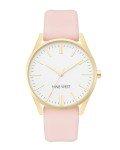 Nine West Women's NW/1994WTPK Gold-Tone and Pastel Pink Strap Watch
