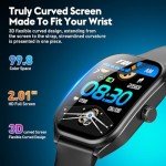 Curve Smart Watch for Men Women Answer Make Calls, 2.01" Fitness Tracker with 100 Sport Modes, Step Counter Heart Rate Sleep Tracker Accurate, IP68 Waterproof Fitness Watch for Android iOS, Black