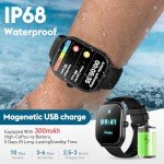 Curve Smart Watch for Men Women Answer Make Calls, 2.01" Fitness Tracker with 100 Sport Modes, Step Counter Heart Rate Sleep Tracker Accurate, IP68 Waterproof Fitness Watch for Android iOS, Black