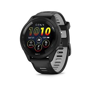 Garmin Forerunner 265 Running Smartwatch, Colorful AMOLED Display, Training Metrics and Recovery Insights, Black and Powder Gray