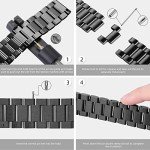 Lerobo Compatible with Samsung Galaxy Watch 7 6 5 4 Band 44mm 40mm/Galaxy Watch 6 4 Classic Band 43mm 47mm 46mm 42mm/Active 2 40mm 44mm, 20mm Stainless Steel Metal Replacement Men Women