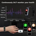 Fitness Tracker with 24/7 Heart Rate Blood Oxygen Sleep Monitor,Activity Tracker with 1.1" AMOLED Touch Color Screen, Multiple Sport Modes Step Counter,IP68 Waterproof for Women Men (Graphite Black)