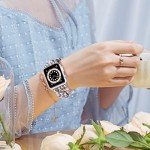 VISOOM Beaded Boho Bracelet Compatible for Apple Watch Band 40mm/38mm/41mm Series 9 8 7 SE Series 6/5/4 Women Fashion Cute Handmade Crystal Beads Stretchy Watch Strap for iWatch Bands Series 3/2/1
