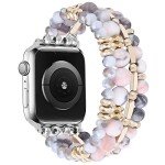 VISOOM Beaded Boho Bracelet Compatible for Apple Watch Band 40mm/38mm/41mm Series 9 8 7 SE Series 6/5/4 Women Fashion Cute Handmade Crystal Beads Stretchy Watch Strap for iWatch Bands Series 3/2/1