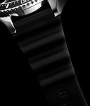 Stuhrling Original Men's Watch Dive Watch Silver 42 MM Case with Screw Down Crown Rubber Strap Water Resistant to 330 FT (Black)