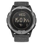NORTH EDGE Men's & Women's Tactical Sports Watch - Carbon Fiber, Waterproof 164FT, Pedometer, Compass, Metronome, EL Backlight (Black)