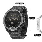 NORTH EDGE Men's & Women's Tactical Sports Watch - Carbon Fiber, Waterproof 164FT, Pedometer, Compass, Metronome, EL Backlight (Black)