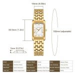HOLSTOUR Watches for Women Vintage Bracelet White Roman Dial Rectangular Case Gold Watch Waterproof with Tools