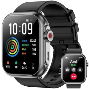 Jacoosa Smart Watch, 1.85" HD Smartwatches for Men Women, 100 Days Standby Time, 110+ Sport Modes with Fitness Tracker Watch, IP68 Waterproof, Heart Rate/Sleep Monitor, Fitness Watch for Android/iOS