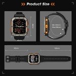 Military Smart Watch for Men with Blood Pressure (Answer/Make Call), Rugged Tactical Smartwatch for Android and iPhone, 10 ATM Waterproof Outdoor Sports Fitness Tracker with Heart Rate, Sleep Monitor