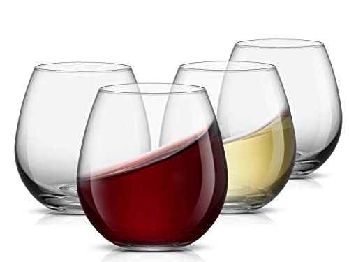 JoyJolt Stemless Wine Glasses (Set of 4)