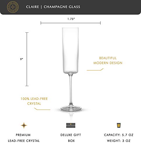 European-made Crystal Champagne Flutes Set