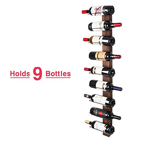 Rustic Wood Wine Rack for 9 Bottles