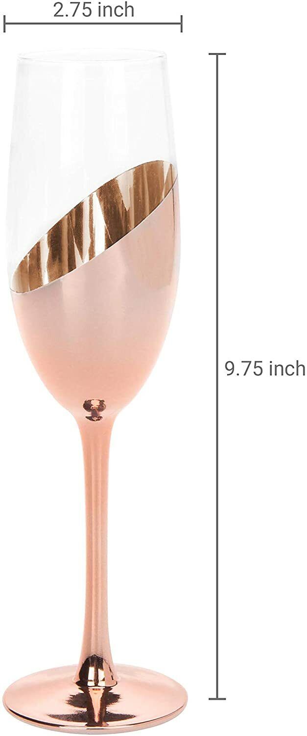 Rose Gold Champagne Flutes, Set of 4