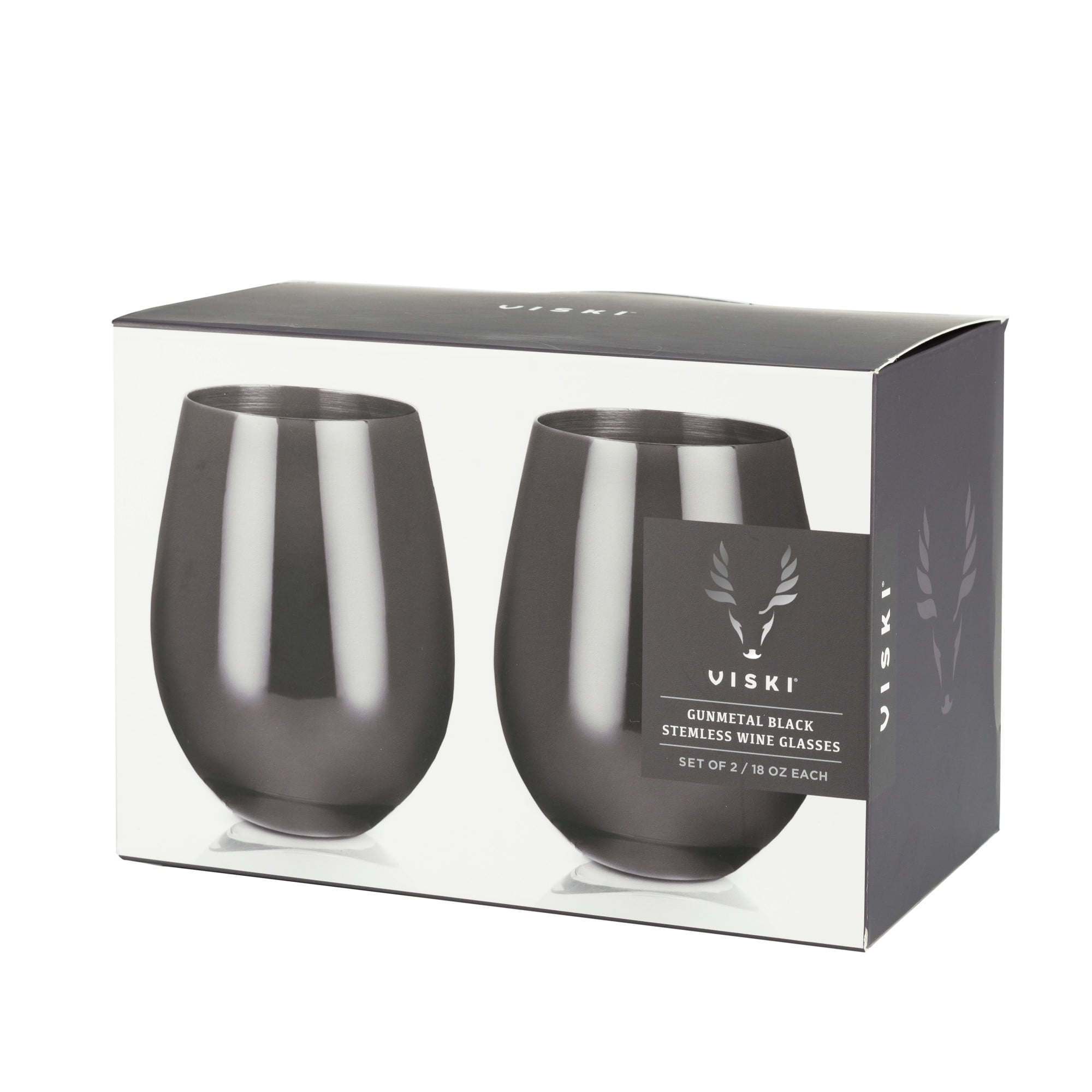 18 oz Gunmetal Stainless Steel Wine Glasses