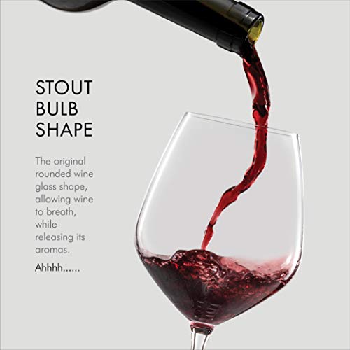 Set of 4 stemmed red wine glasses 532ml