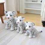 23CM Simulation Snow Leopard Cheetah Plush Toy Stuffed Soft Forest Animal Lion Doll Toys for Kids Girls Xmas Birthday Gift Decor